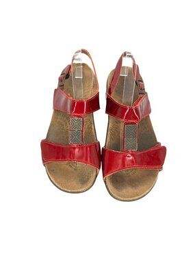 Dr. Andrew Weil Sonora Sandals Red Patent Leather Comfort Size 40 EU 9 US